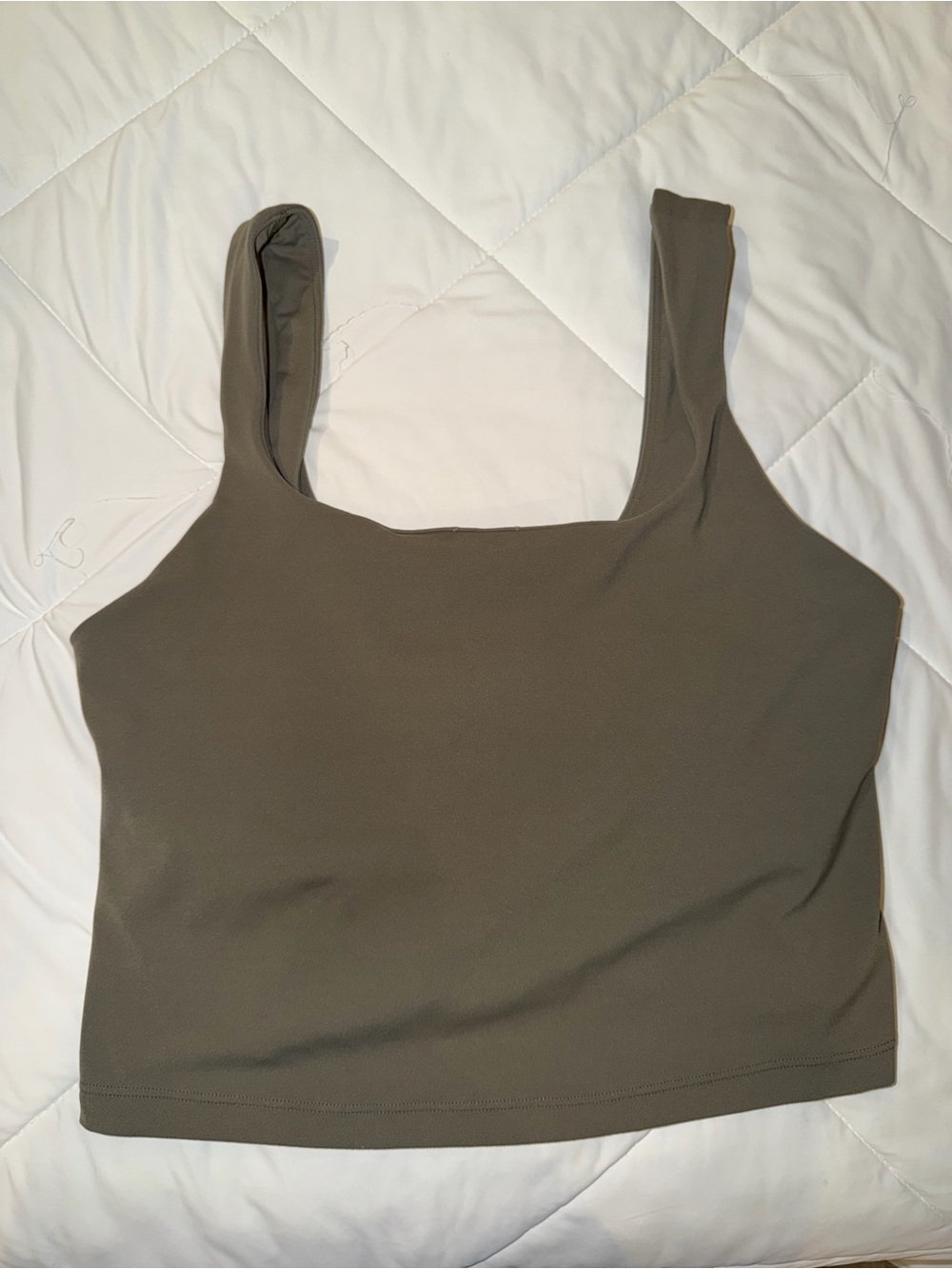 Athleta Women’s Square Neck Tank Crop Top - Olive LG
